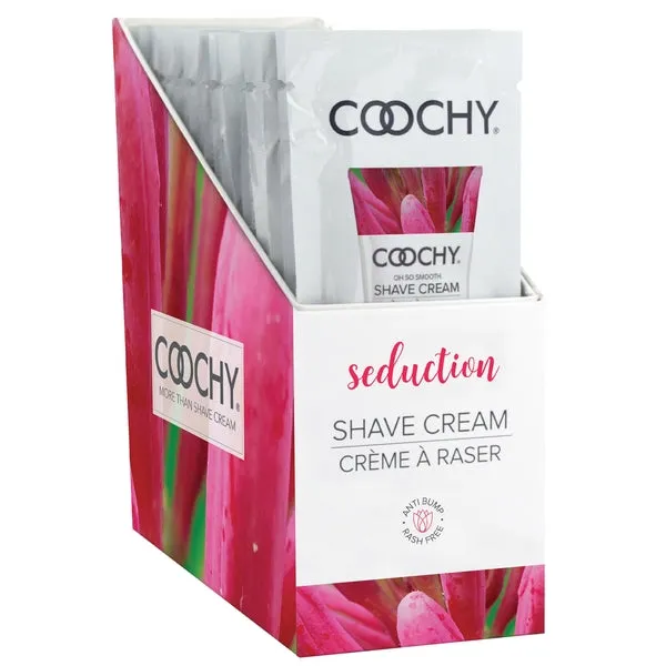 Coochy Shave Cream Seduction 24pc HoneysuckleCitrus 15ml Foil DISPLAY Vibrators