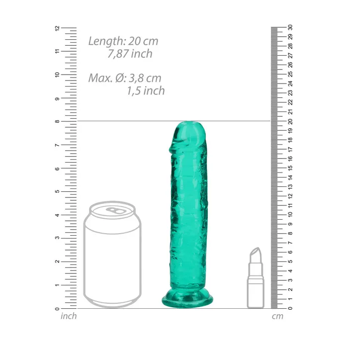 Dildos Shots Toys Jelly Dildo Real Rock Crystal Clear 7 Turquoise