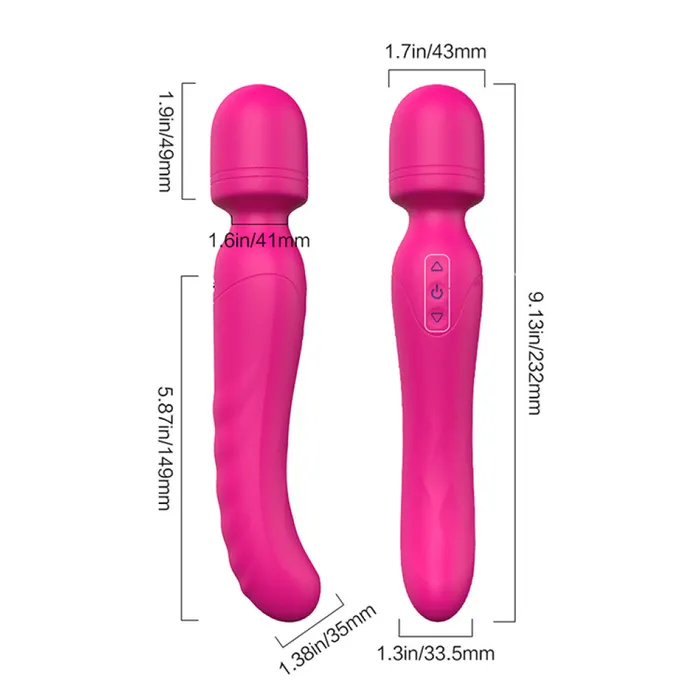 Female Sex Toys Bodywand Massager with 2 Vibrating Ends Heating Mode Dream Toys