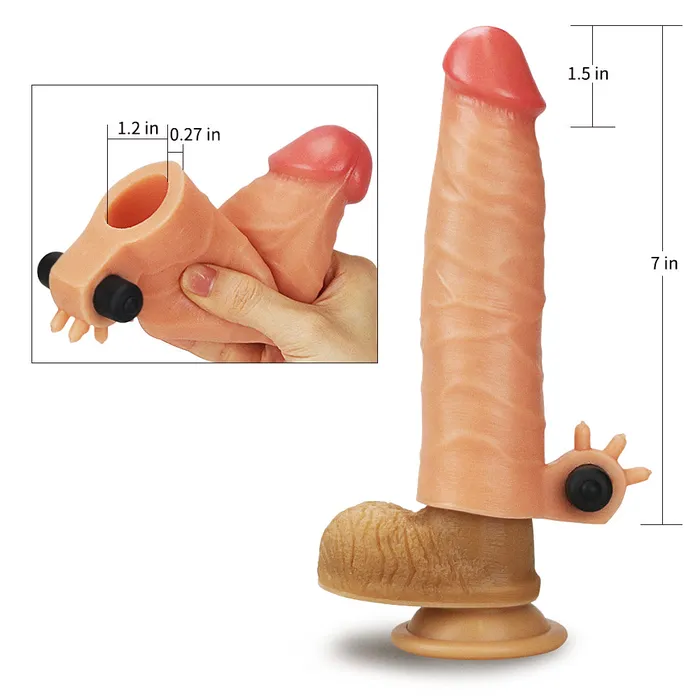 Female Sex Toys Love Toy Silicone Extension with Mini Vibrator Nature Extender 175 cm