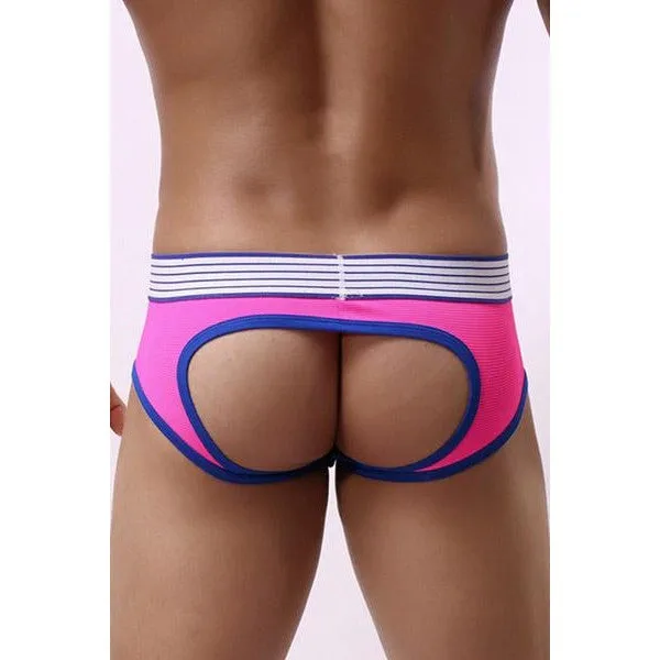 Hollywood Jock Sexy Mens Open Butt Boxers Pink QLingerie Anal