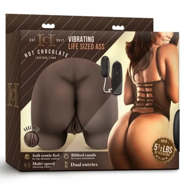 Hot Chocolate Luscious Tiana Vibrating Life Sized Ass Blush Novelties Male Sex Toys