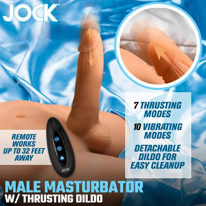 JOCK Male Masturbator with Thrusting Dildo Jock Male Sex Toys
