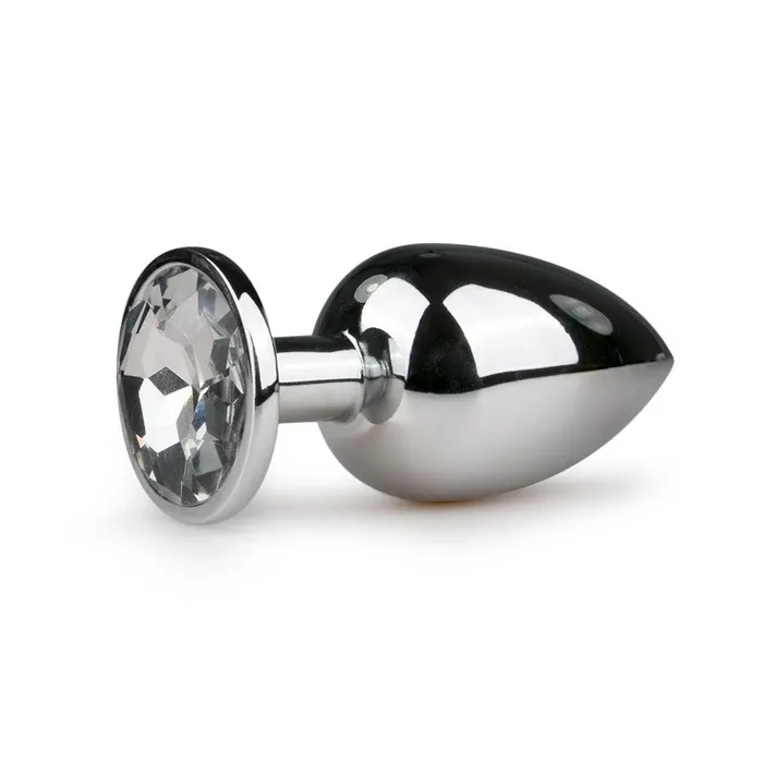 Loving Joy Anal Metal Silver Butt Plug with Crystal L