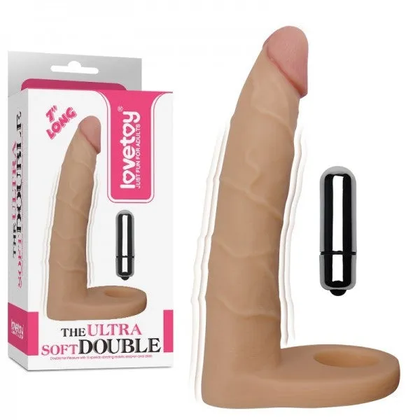 Male Sex Toys Love Toy The Ultra Soft Double 7 Vibrating Anal Dildo Cock Ring