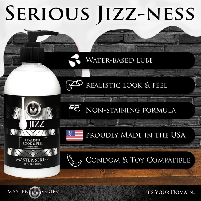 Master Series Jizz Unscented WaterBased Lubricant 488ml Master Series Lubricants