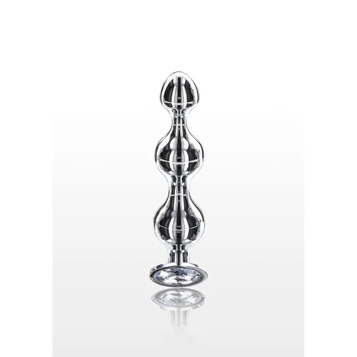 Metal Anal Toy with Clear Crystal Diamond Star Beads M ToyJoy Anal