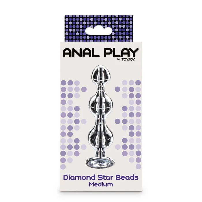 Metal Anal Toy with Clear Crystal Diamond Star Beads M ToyJoy Anal