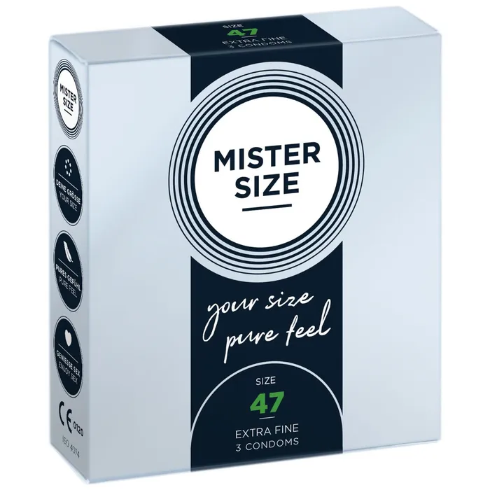 Mister Size Male Sex Toys MISTER SIZE pure feel Condoms size 47 mm 3 pack