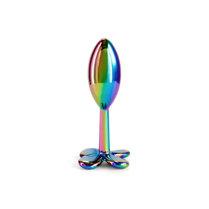 NS Novelties Anal Metal Butt Plug Jewel Rear Assets Clover Multicolor Holographic