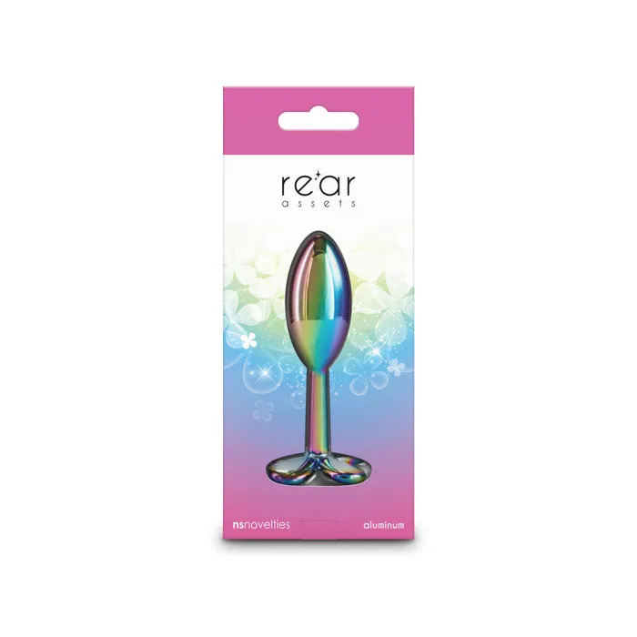 NS Novelties Anal Metal Butt Plug Jewel Rear Assets Clover Multicolor Holographic