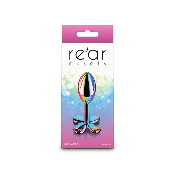 NS Novelties Anal Metal Butt Plug Jewel Rear Assets Clover Multicolor Holographic