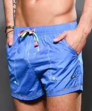 Pride Active Swim Shorts w Rainbow Charm Electric Blue Andrew Christian Vibrators