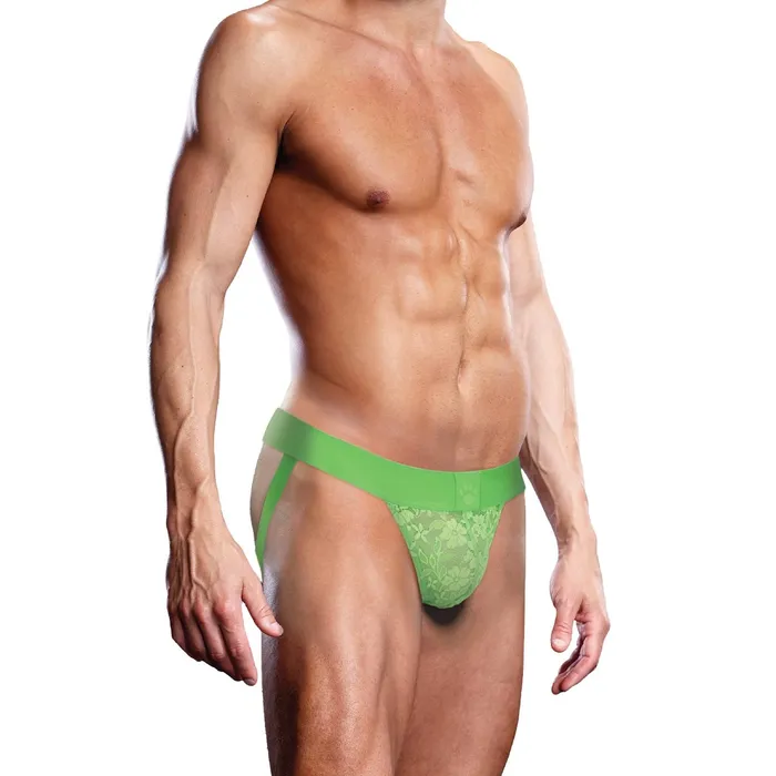 Prowler Female Sex Toys Prowler Neon Green Lace Jock Strap Large