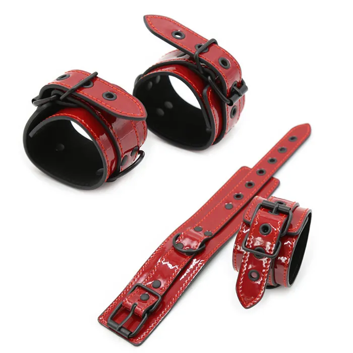 Restraints Extasy Red Glossy Wrist Ankle cuffs