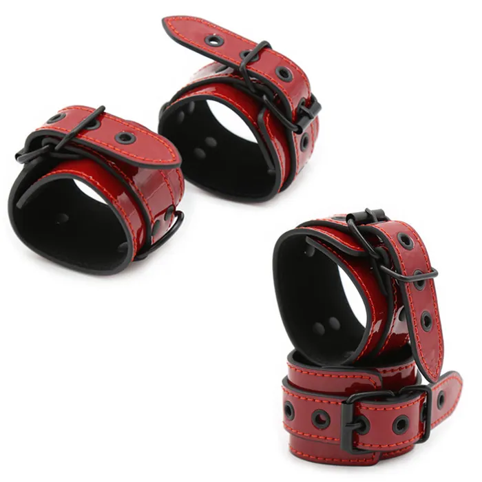 Restraints Extasy Red Glossy Wrist Ankle cuffs