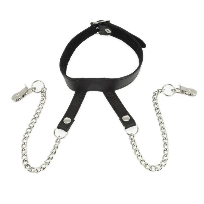 Rimba Couples Rimba Nipple Clamps with Leather Neck Collar