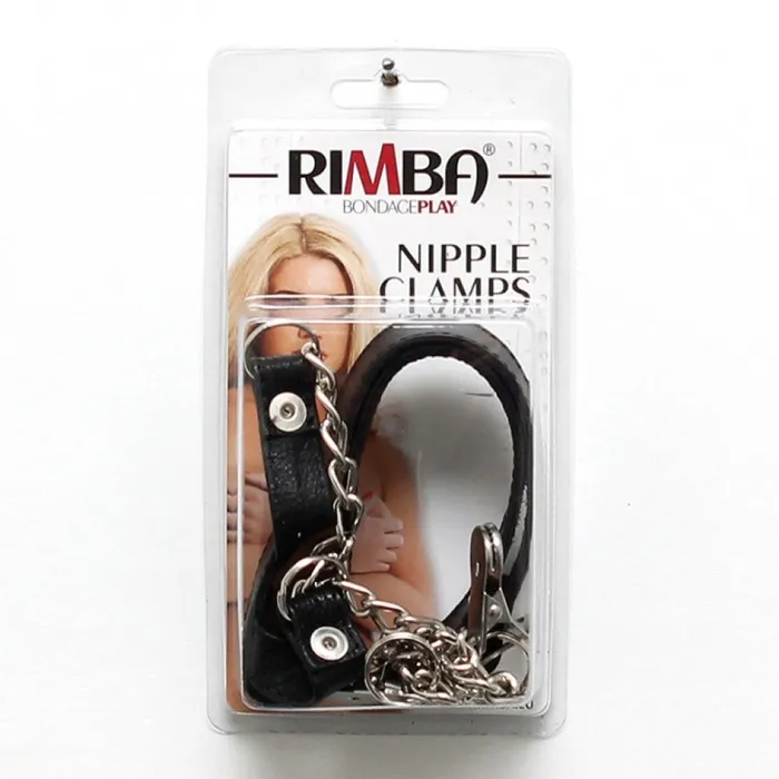 Rimba Couples Rimba Nipple Clamps with Leather Neck Collar