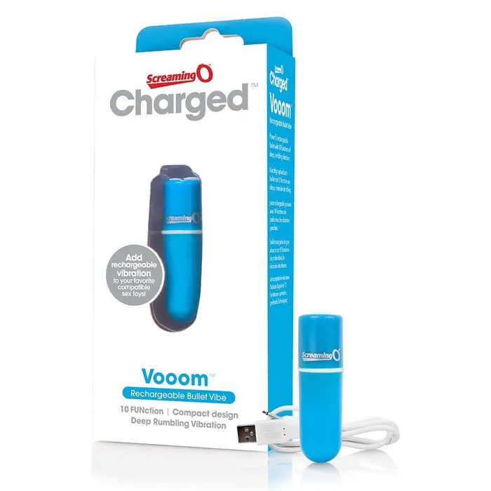 Screaming O Vibrators Screaming O Charged Vooom Rechargeable Bullet Blue