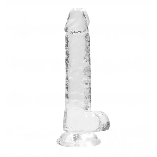 Shots Toys Female Sex Toys Realistic dildo with testicles Crystal Clear 19 cm transparent