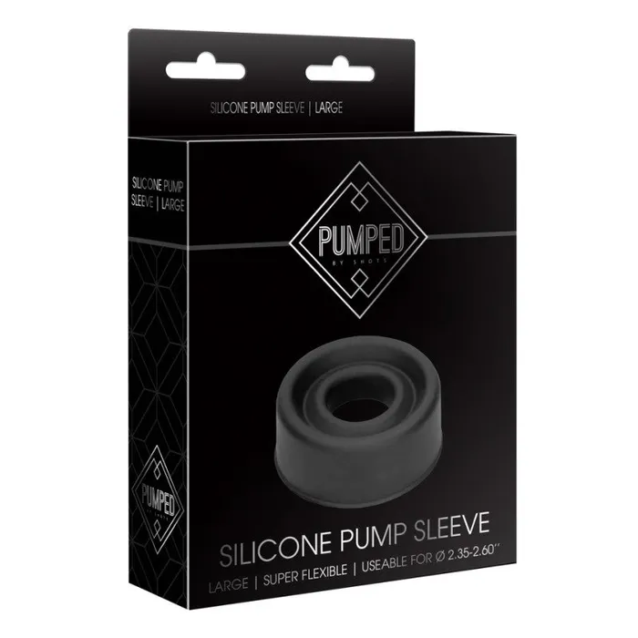 Shots Toys Pumped Black Silicone Pump Sleeve Large Male Sex Toys