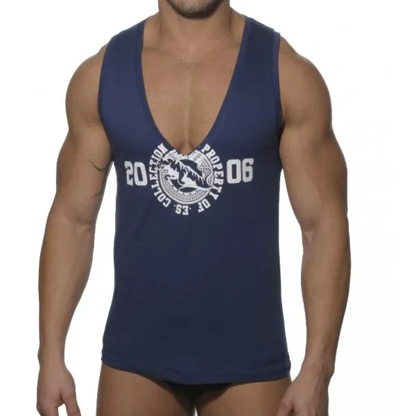 Vibrators Extasy ES Collection Low Vneck Blue Singlet