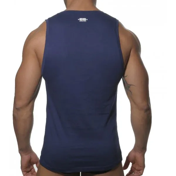 Vibrators Extasy ES Collection Low Vneck Blue Singlet