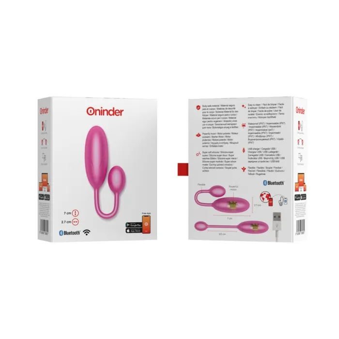 Vibrators Oninder Silicone Vibro Egg with App Oninder Denver Pink