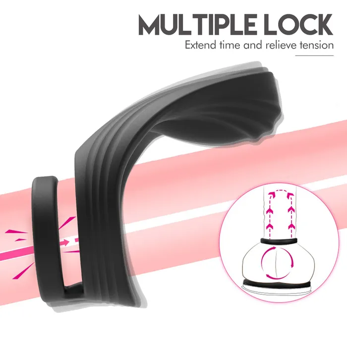 AH AH Vibrating Double Cock Ring Prostate Massager Male Sex Toys