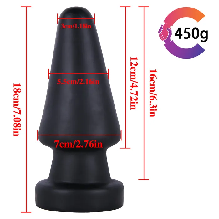 Anal MD Pyramid Huge Anal Plug Butt Plug Black MD