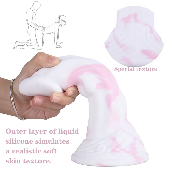 Anal MD Snake 866 inch Bad Dragon Realistic Dildo Silicone PinkWhite MD