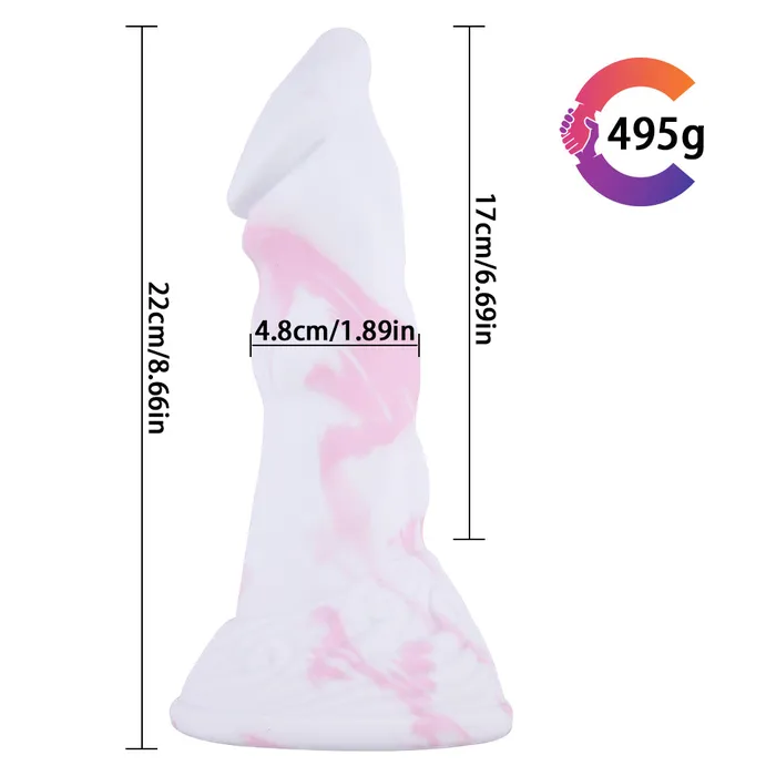 Anal MD Snake 866 inch Bad Dragon Realistic Dildo Silicone PinkWhite MD