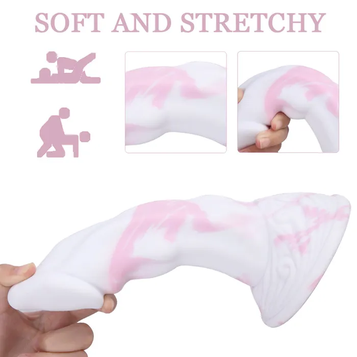 Anal MD Snake 866 inch Bad Dragon Realistic Dildo Silicone PinkWhite MD