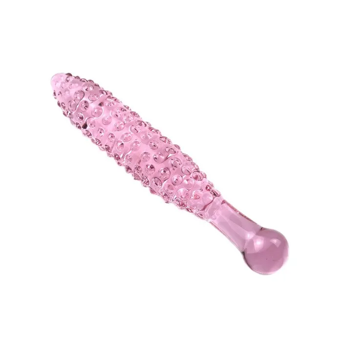 Anal SexyPlay Crystal Pink Glass Beaded Anal Plug Dildo Small Bump