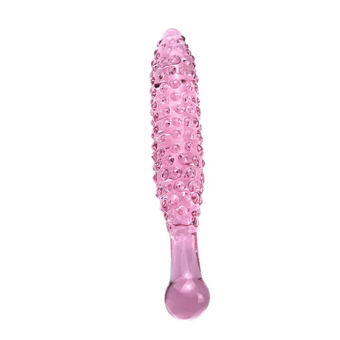 Anal SexyPlay Crystal Pink Glass Beaded Anal Plug Dildo Small Bump