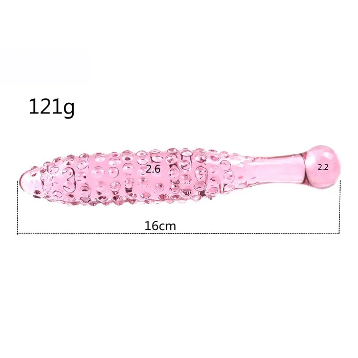 Anal SexyPlay Crystal Pink Glass Beaded Anal Plug Dildo Small Bump