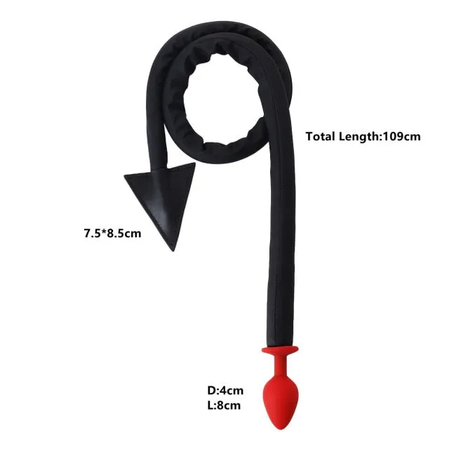 Bead Cute Flirt Demon Cosplay Leather Whip Torture Tail Kinkpod Male Sex Toys