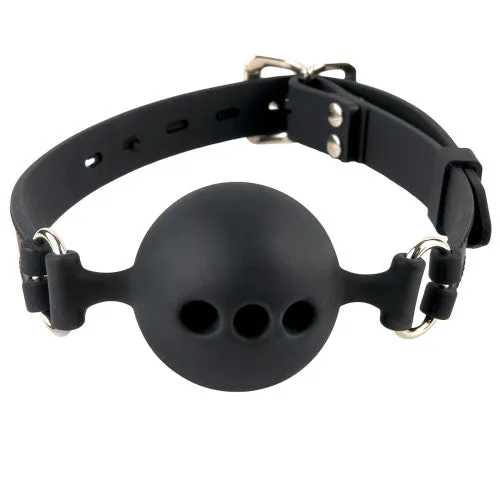 Breathable Ball Gag Large Black 45 cm Naughty Toys Anal