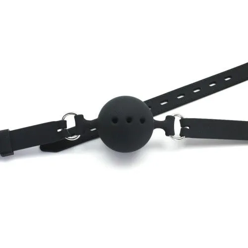 Breathable Ball Gag Large Black 45 cm Naughty Toys Anal