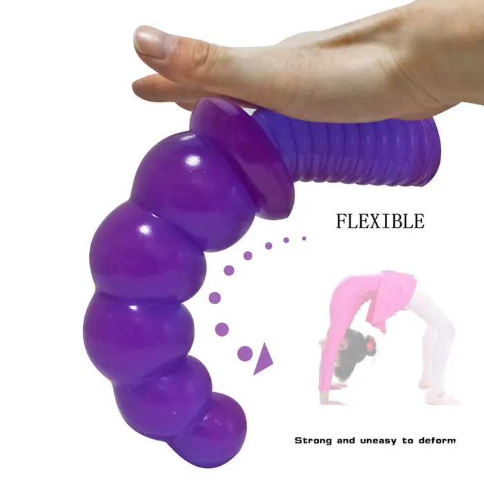 DY 1043 Huge Beaded Anal Plug with Handle Purple DY Male Sex Toys