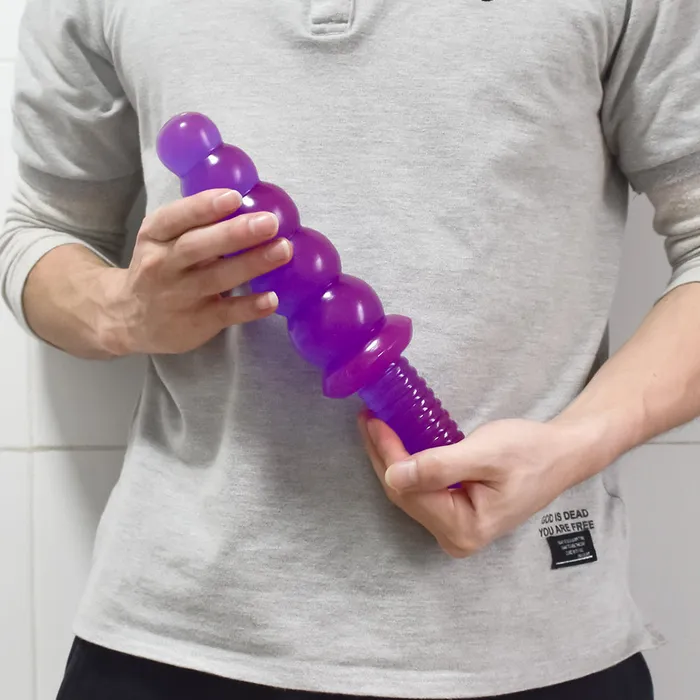 DY 1043 Huge Beaded Anal Plug with Handle Purple DY Male Sex Toys