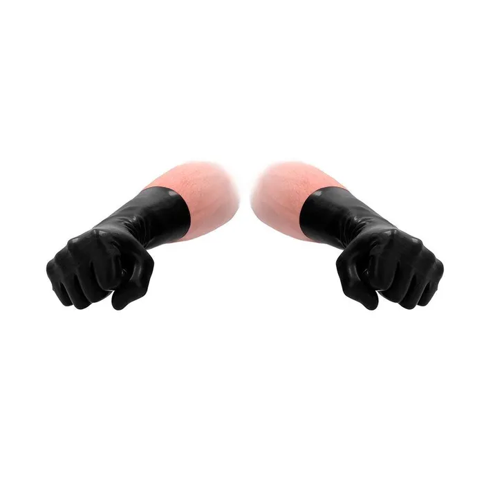 Fist It Black Latex Short Gloves Shots Toys Anal