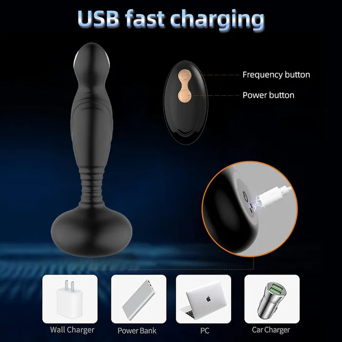 HC Anal HC Remote Control Electric Shock Stick Prostate Massager Anal Plug Vibrator