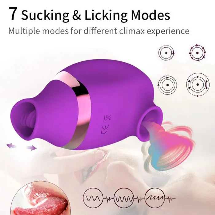 HC Licking Suction Vibrator Purple HC Vibrators