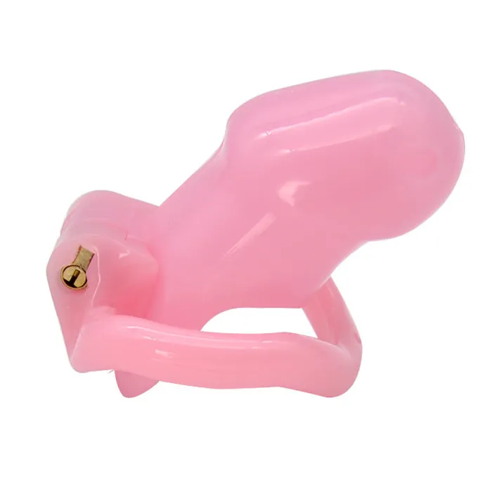 Imprison Bird Male Sex Toys Imprison Bird Male Chastity Device Penis Cage Short Version with 4 RingsPink