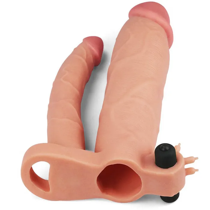 LOVETOY Pleasure XTender Vibrating Double Penis Sleeve Extender Add 1 inch LOVETOY Male Sex Toys