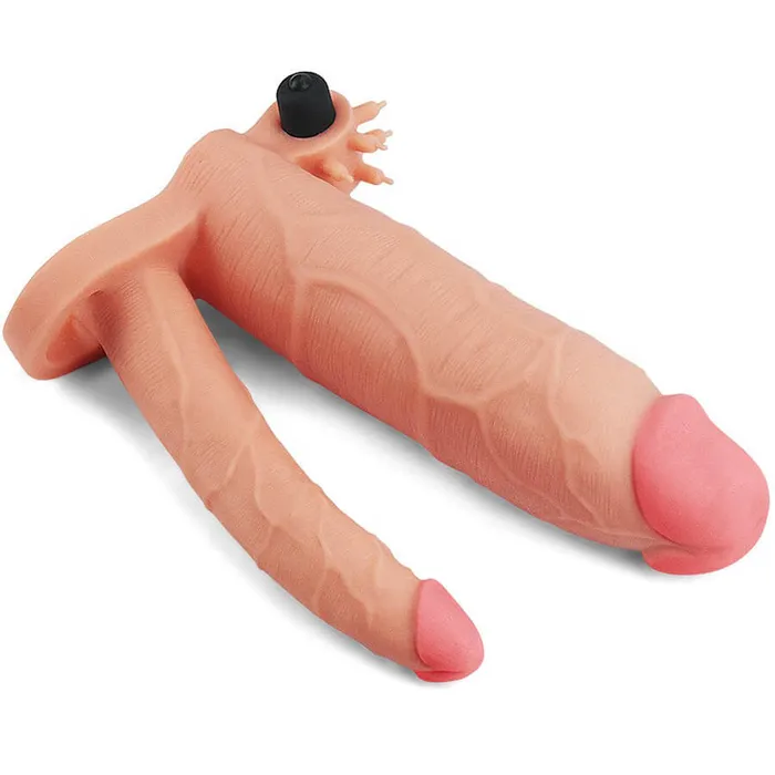 LOVETOY Pleasure XTender Vibrating Double Penis Sleeve Extender Add 1 inch LOVETOY Male Sex Toys