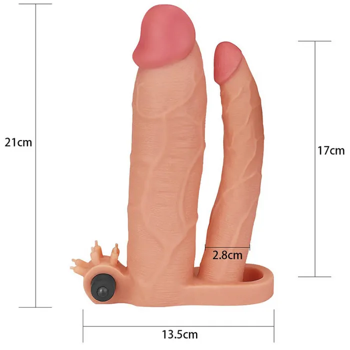 LOVETOY Pleasure XTender Vibrating Double Penis Sleeve Extender Add 1 inch LOVETOY Male Sex Toys