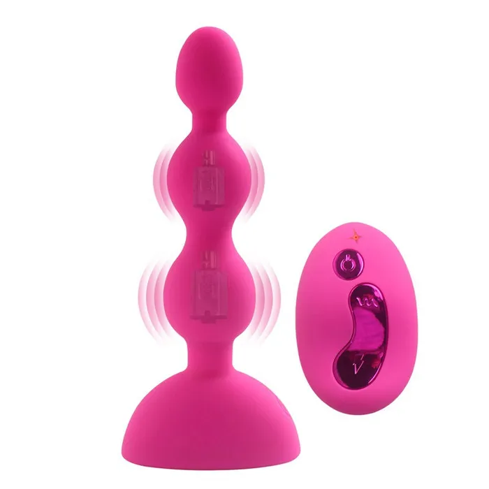 Male Sex Toys Aphrodisia Aphrodisia Remote Control Dual Motor Vibrating Anal Plug Rose