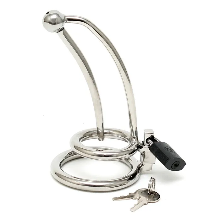 Male Sex Toys Chastity Penis Lock Curved With Urethral Tube Rimba